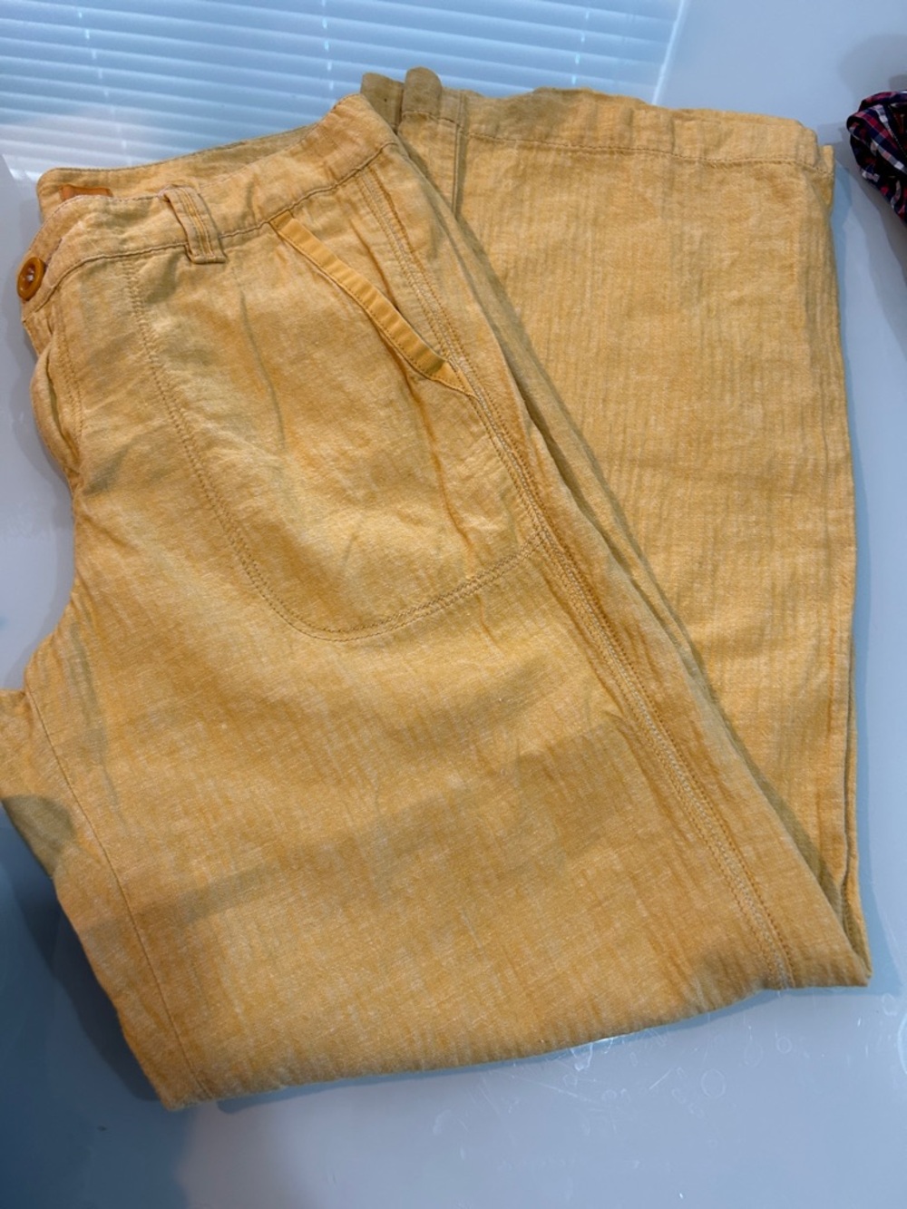 Butter cup yellow Linen cotton Wide Leg Pants Anthropologie